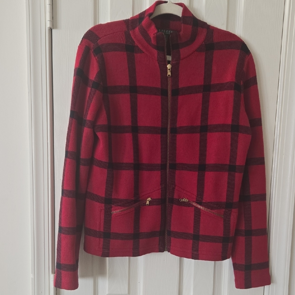 Ralph Lauren Women's Red and Black Bomber Jacket - Picture 2 of 7